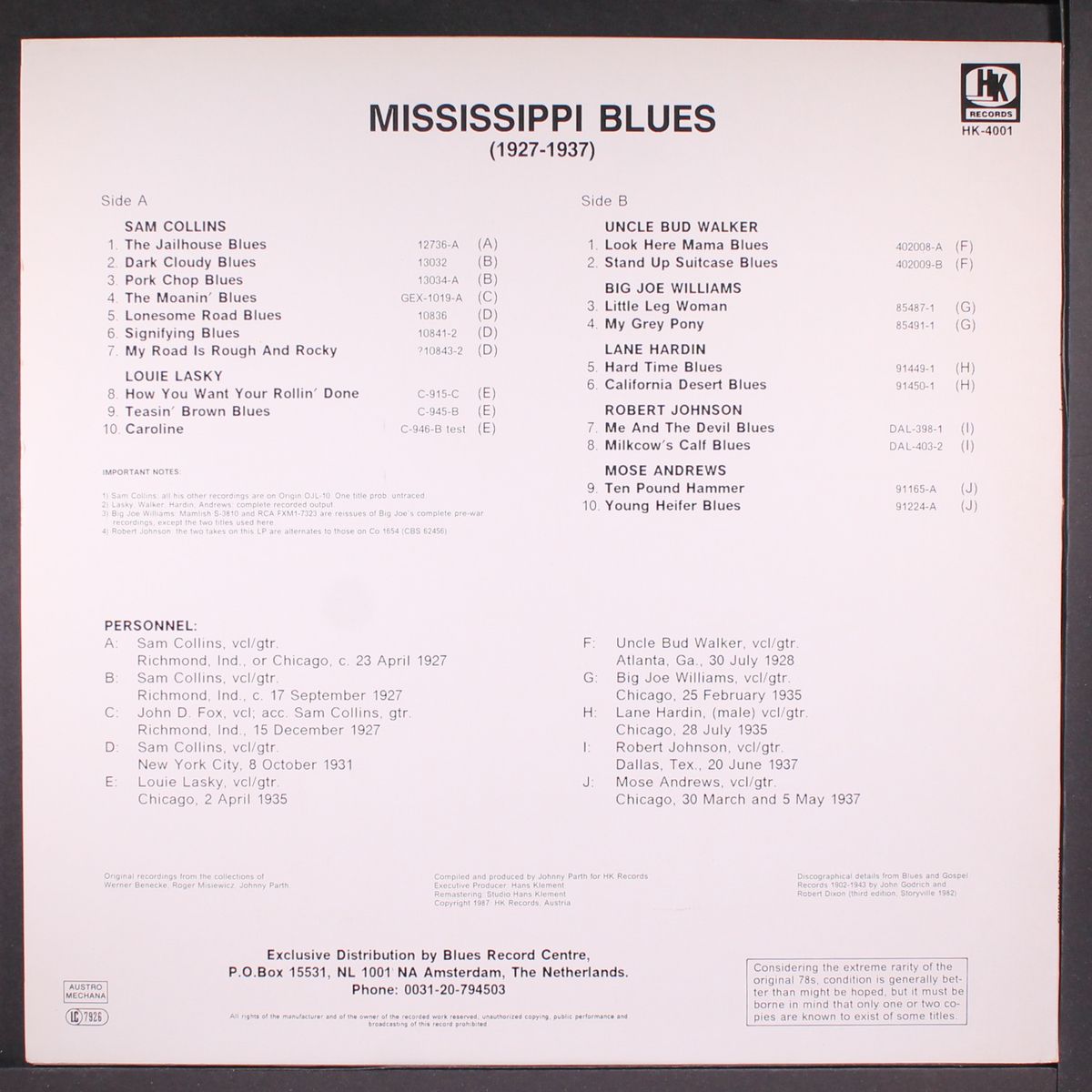 mississippi blues 1927-1937 by VARIOUS