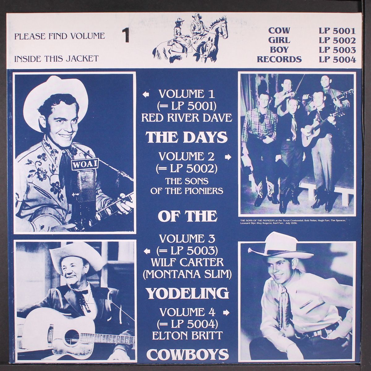 the days of the yodeling cowboys by RED RIVER DAVE