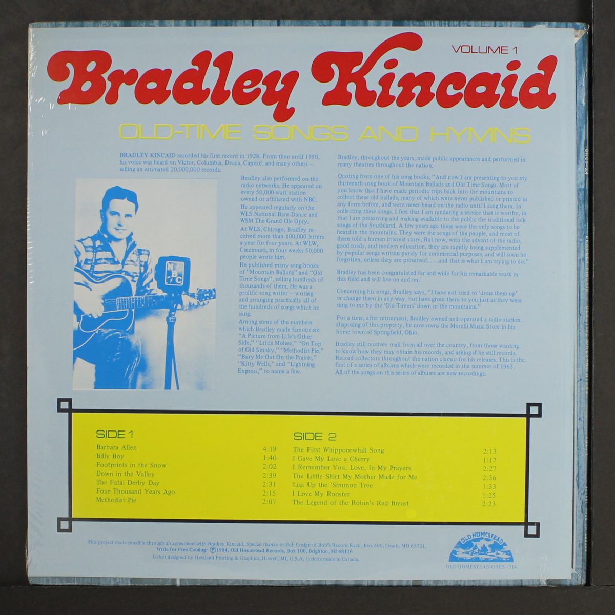 old-time songs & hymns, vol. 1 by BRADLEY KINCAID