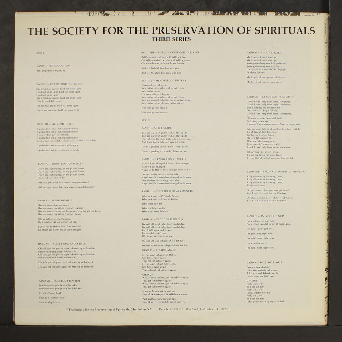 society for the preservation of spirituals by VARIOUS