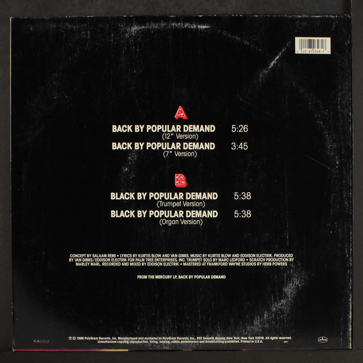 back by popular demand by KURTIS BLOW
