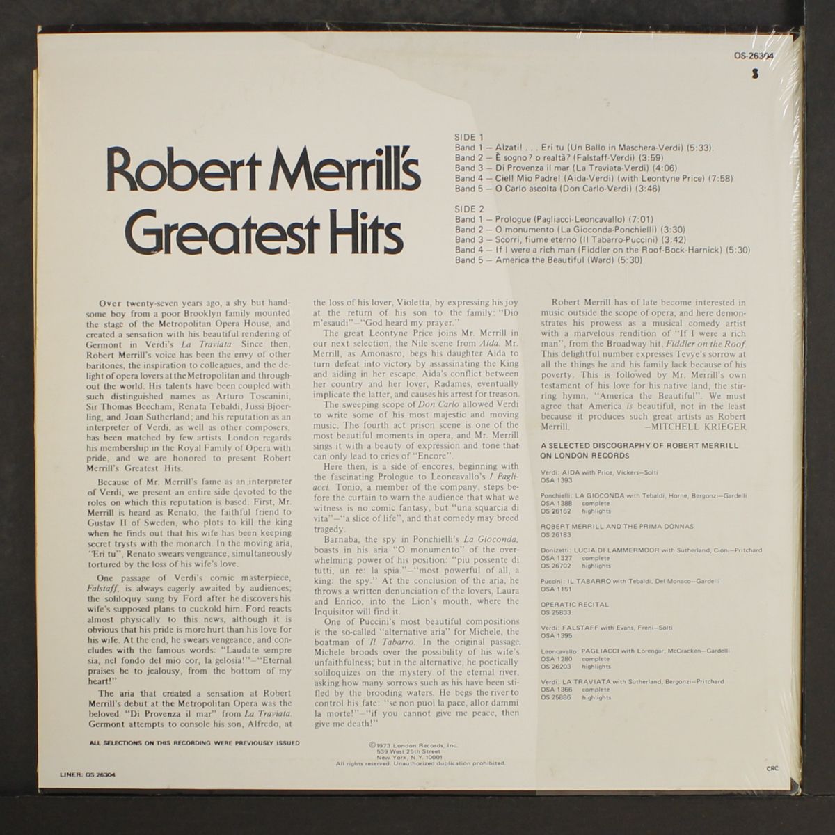 greatest hits by ROBERT MERRILL