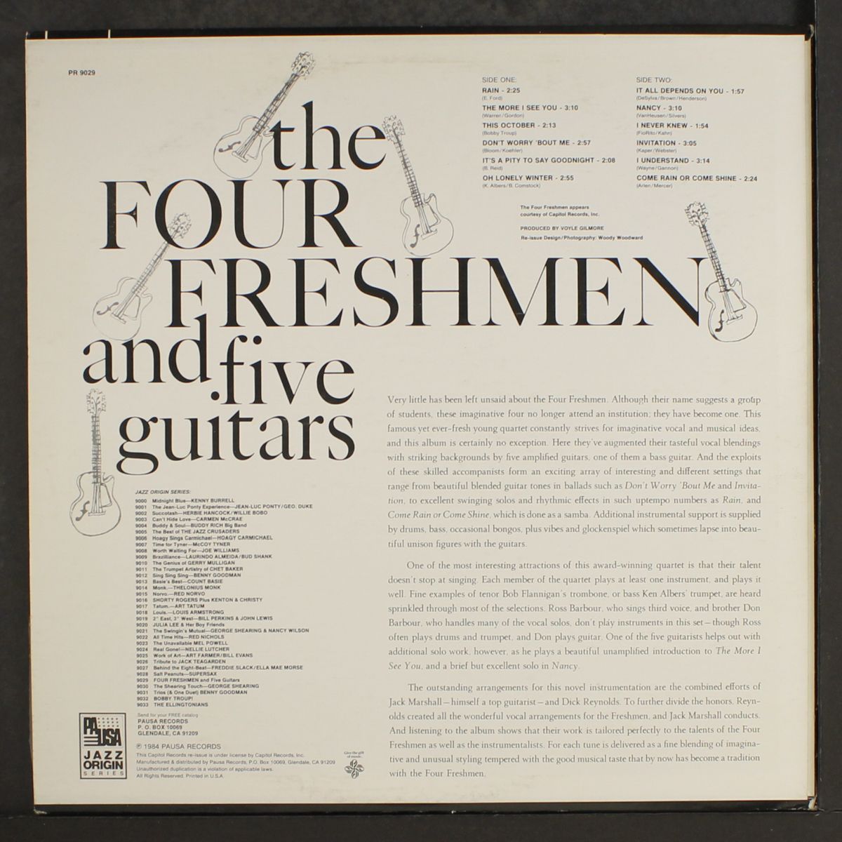 and five guitars by FOUR FRESHMEN