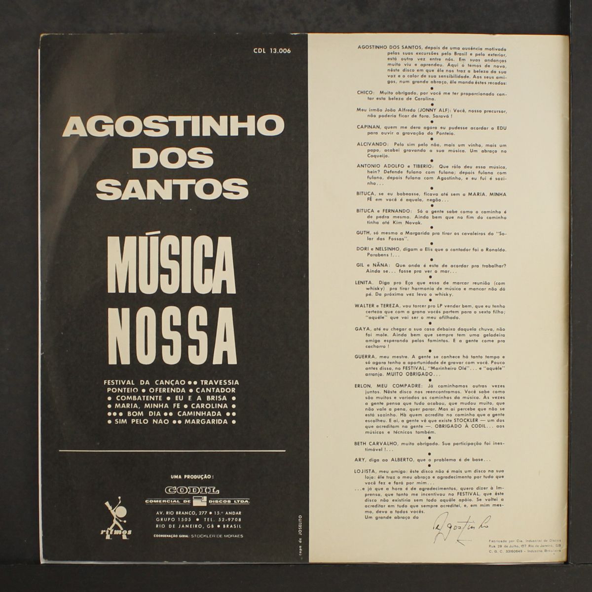 musica nossa by AGOSTINHO DOS SANTOS