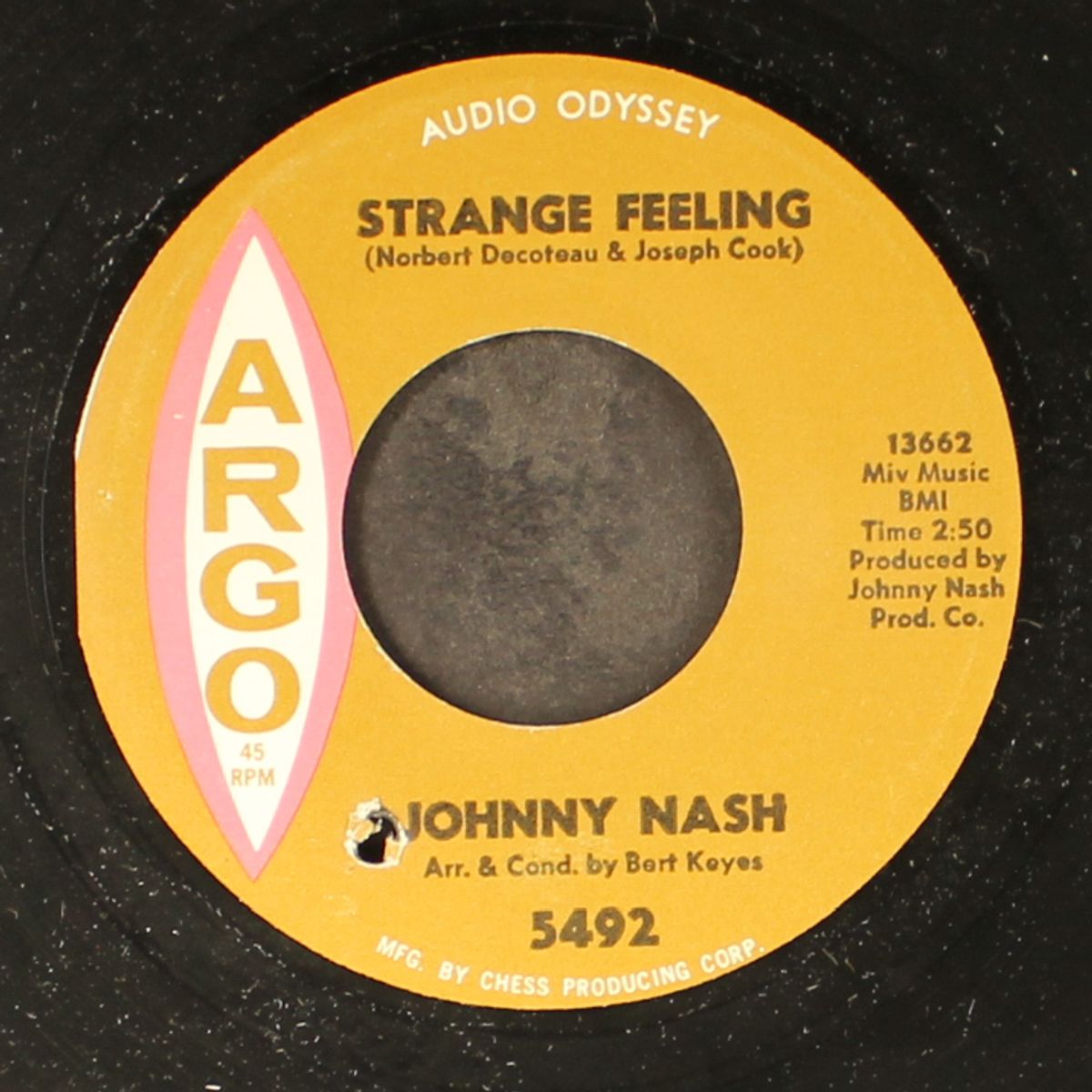 strange feeling / spring is here by JOHNNY NASH