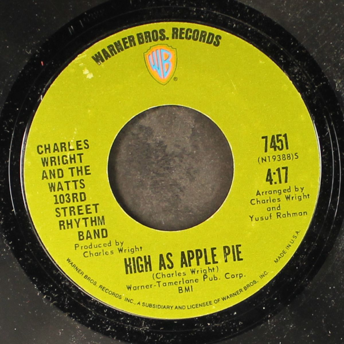 high as apple pie / solution for pollution by CHARLES WRIGHT & 103RD STREET RHYTHM BAND