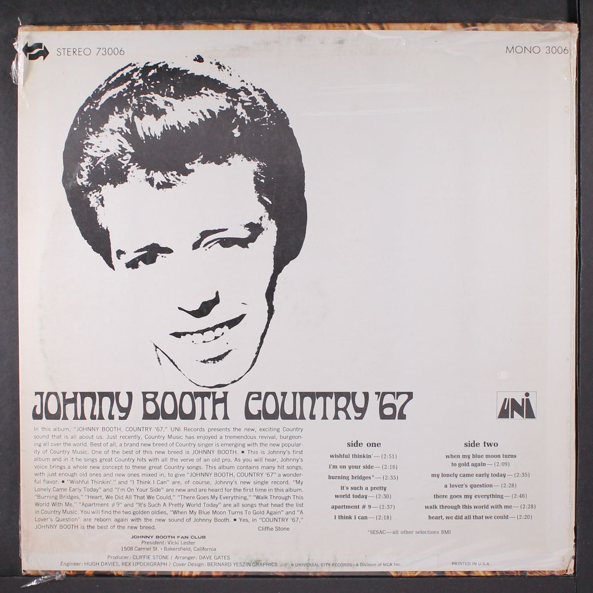 country '67 by JOHNNY (TONY) BOOTH
