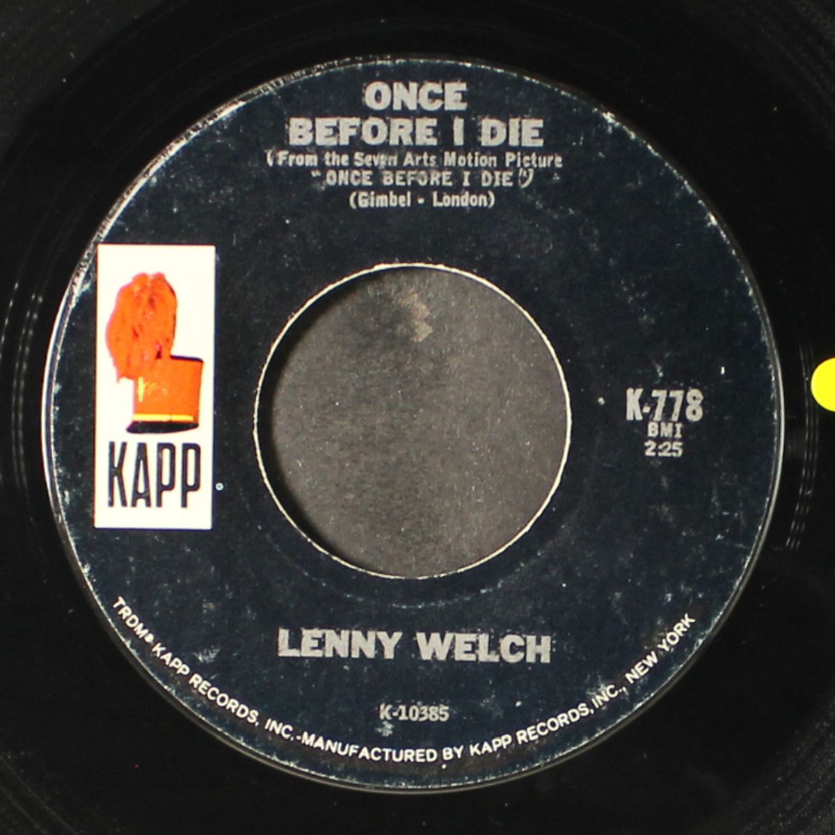 if you love me, really love me / once before i die by LENNY WELCH