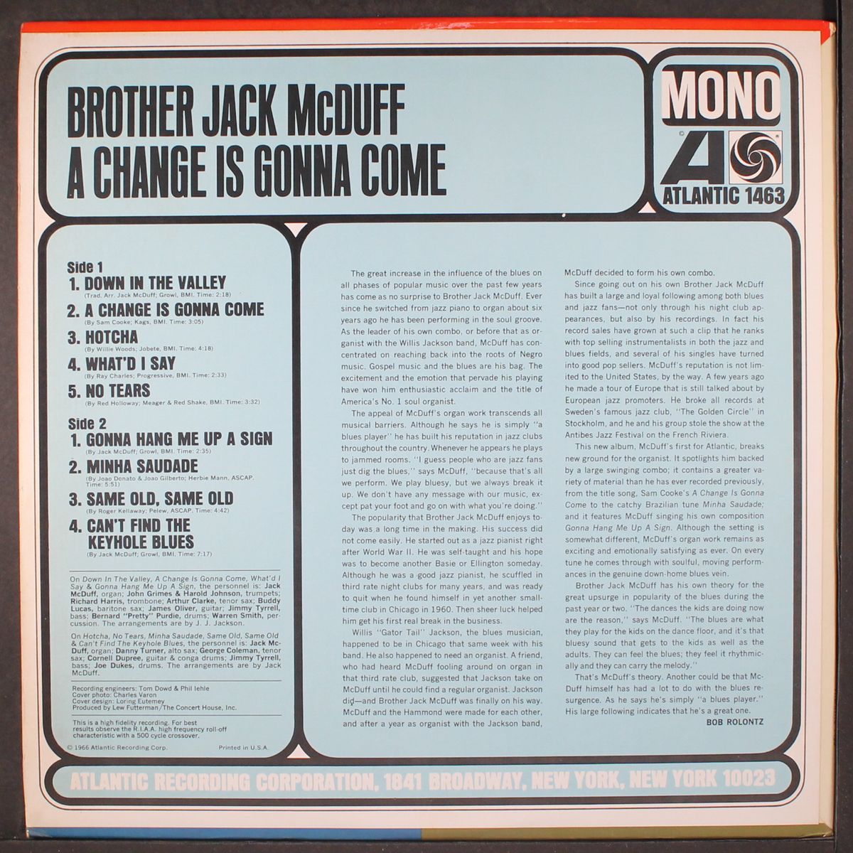 a change is gonna come by BROTHER JACK MCDUFF