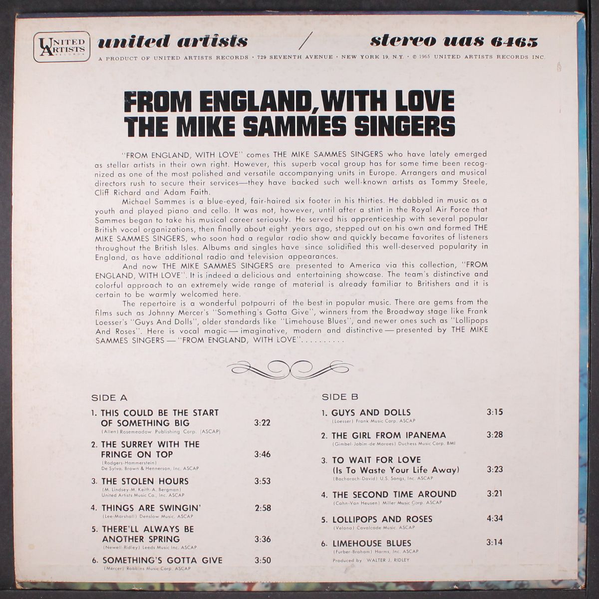 from england, with love by MIKE SAMMES SINGERS