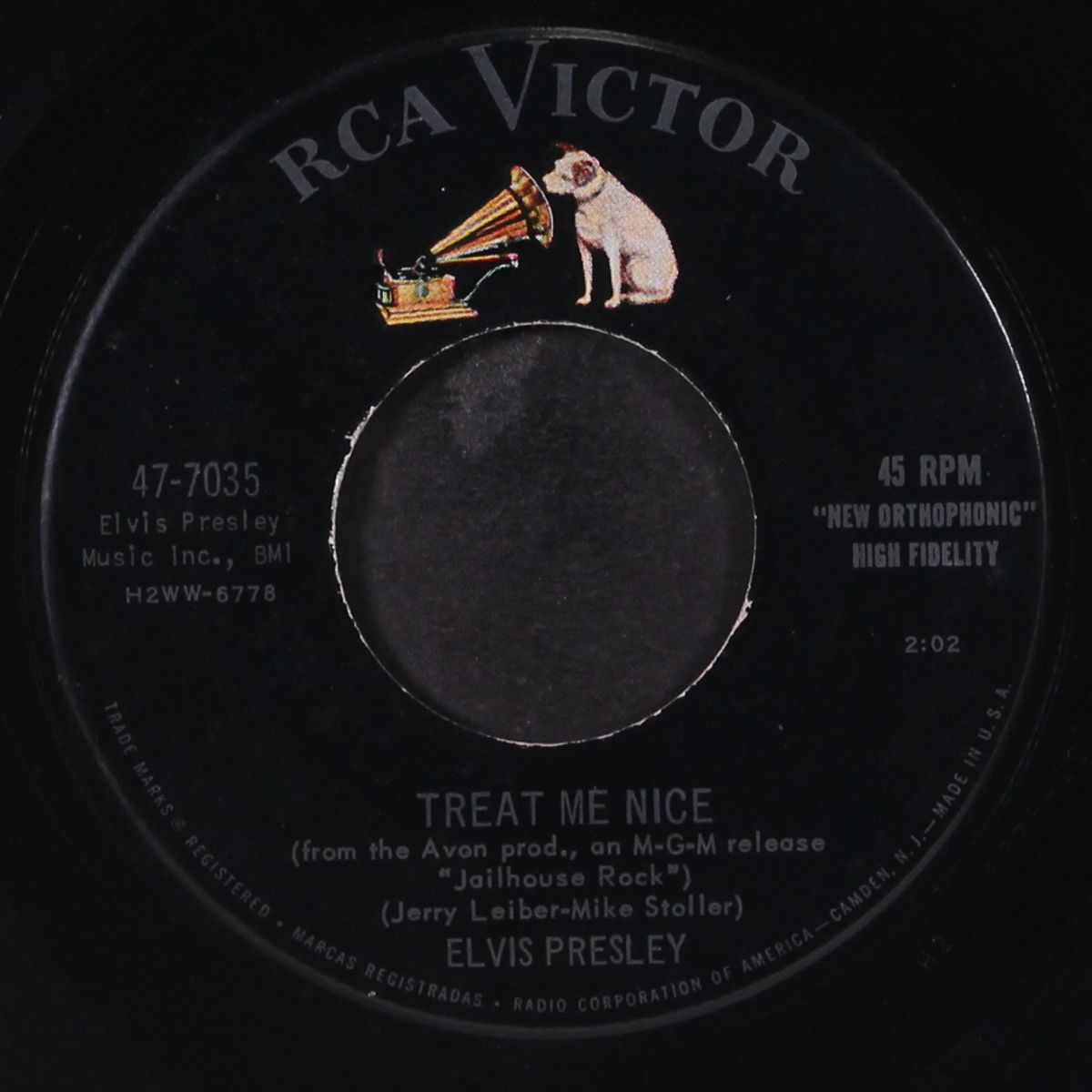 jailhouse rock / treat me nice by ELVIS PRESLEY