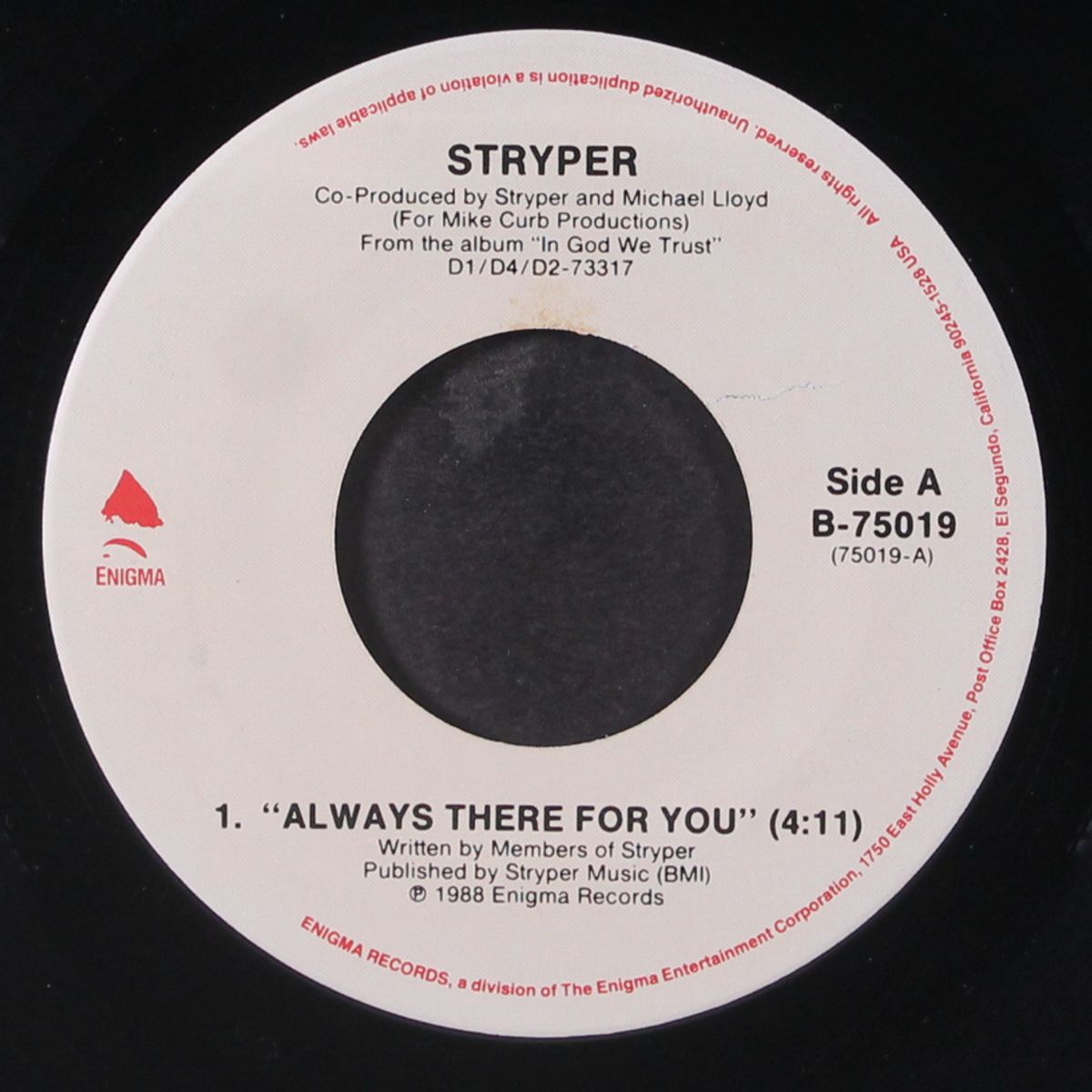 always there for you / in god we trust by STRYPER
