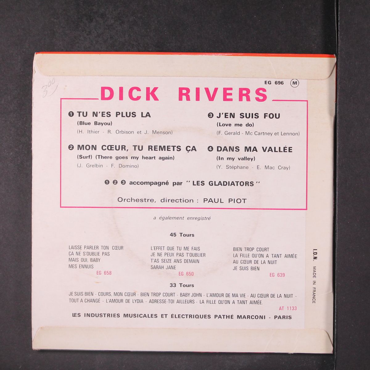tu n'es plus la by DICK RIVERS