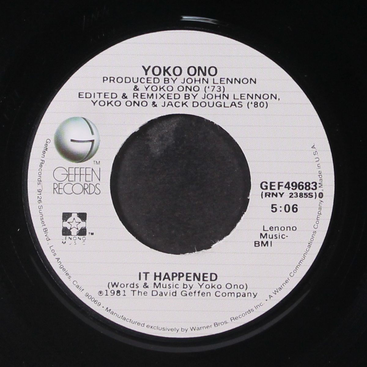 walking on thin ice / it happened by YOKO ONO