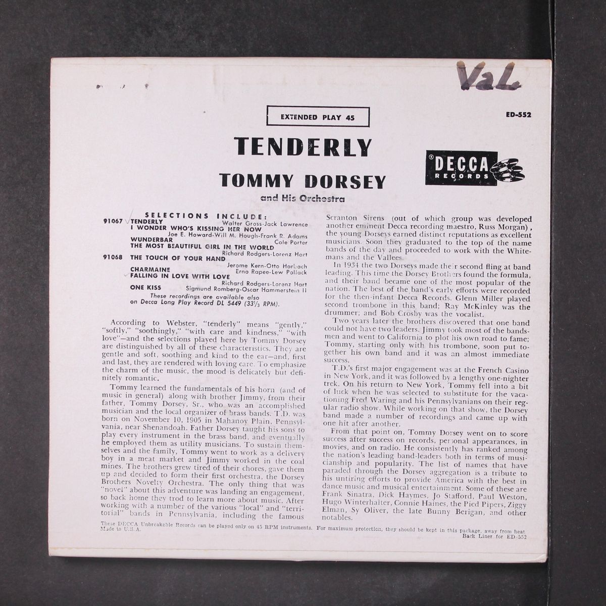 tenderly by TOMMY DORSEY