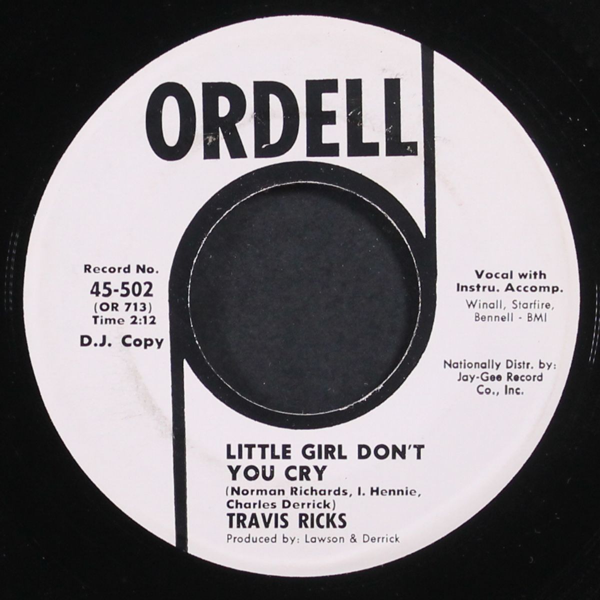 no need to cry / little girl don't you cry by TRAVIS RICKS