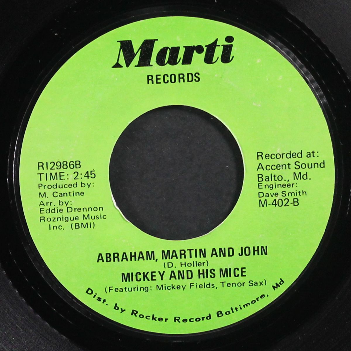 cracker jack / abraham, martin and john by MICKEY & HIS MICE