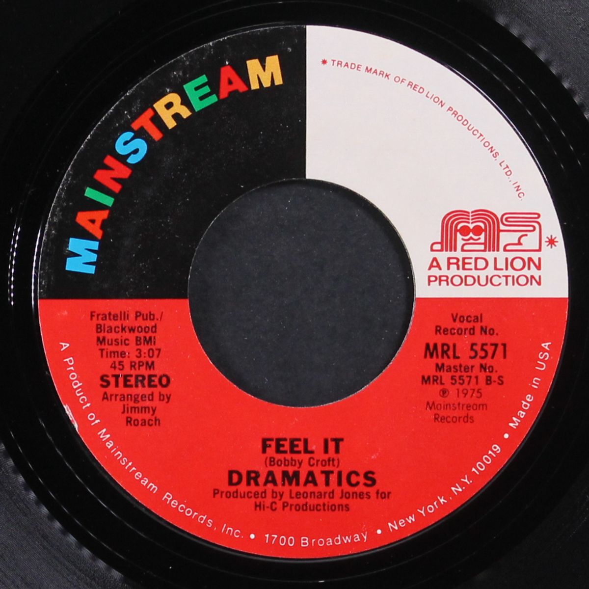 no rebate on love / feel it by DRAMATICS