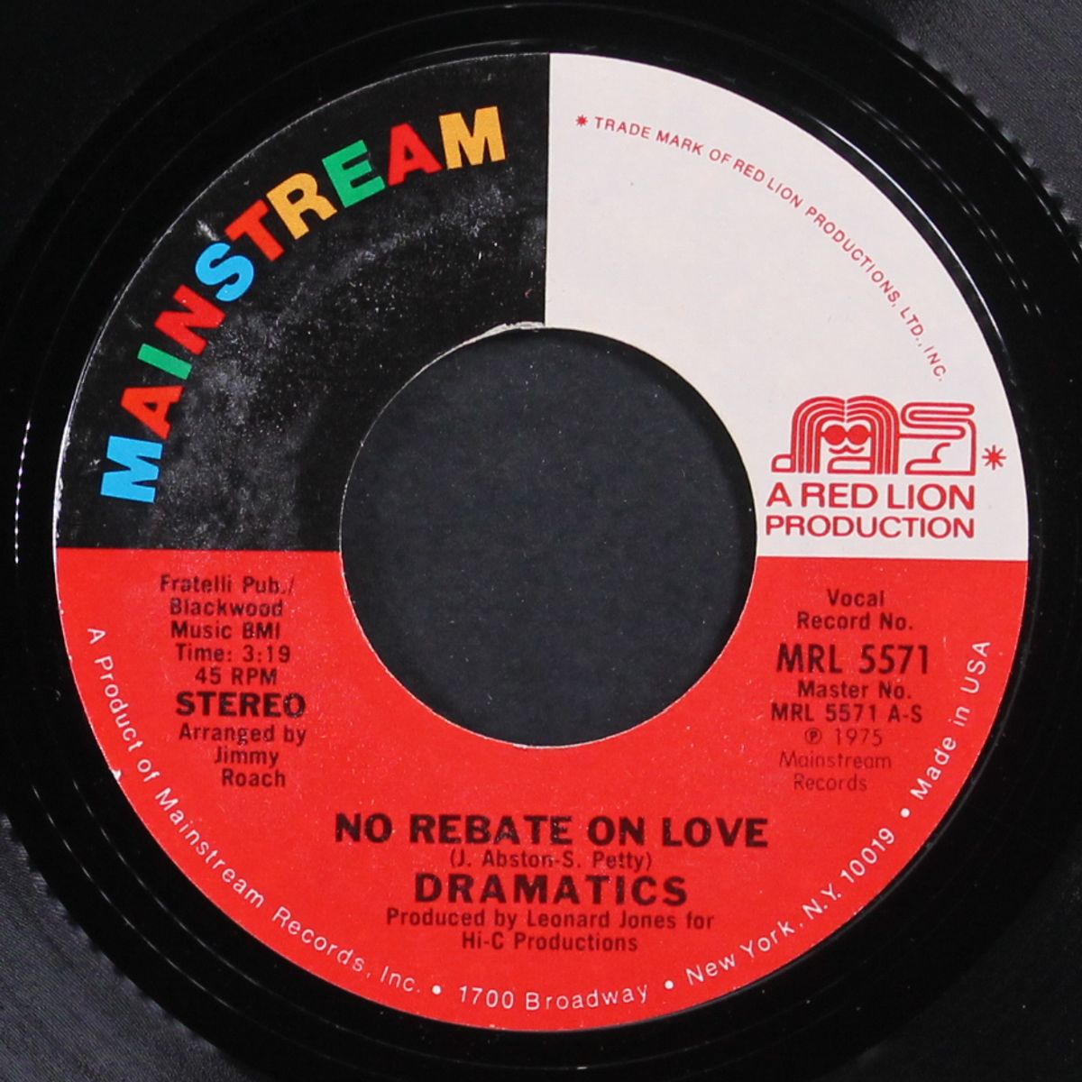 no rebate on love / feel it by DRAMATICS