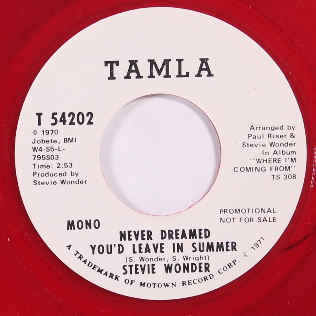 never dreamed you'd leave in summer / mono by STEVIE WONDER