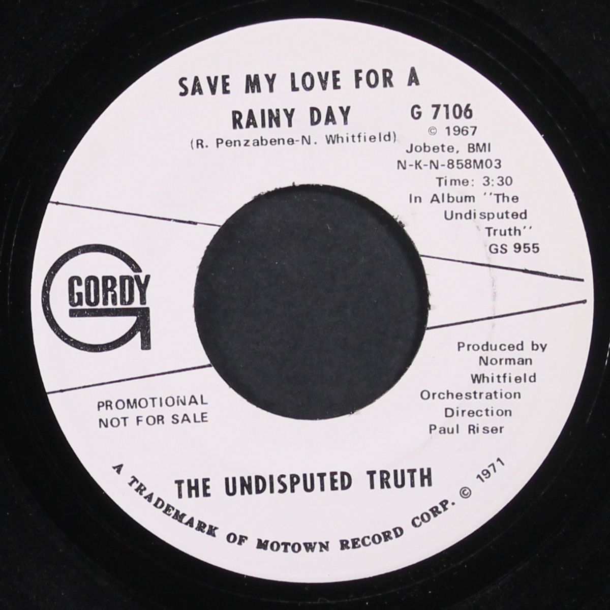 save my love for a rainy day / since i've lost you by UNDISPUTED TRUTH