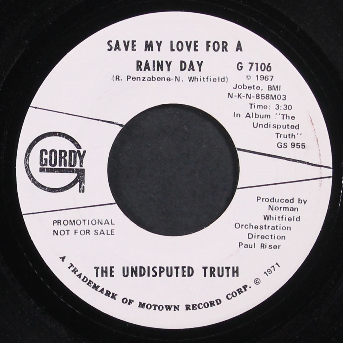 save my love for a rainy day / since i've lost you by UNDISPUTED TRUTH