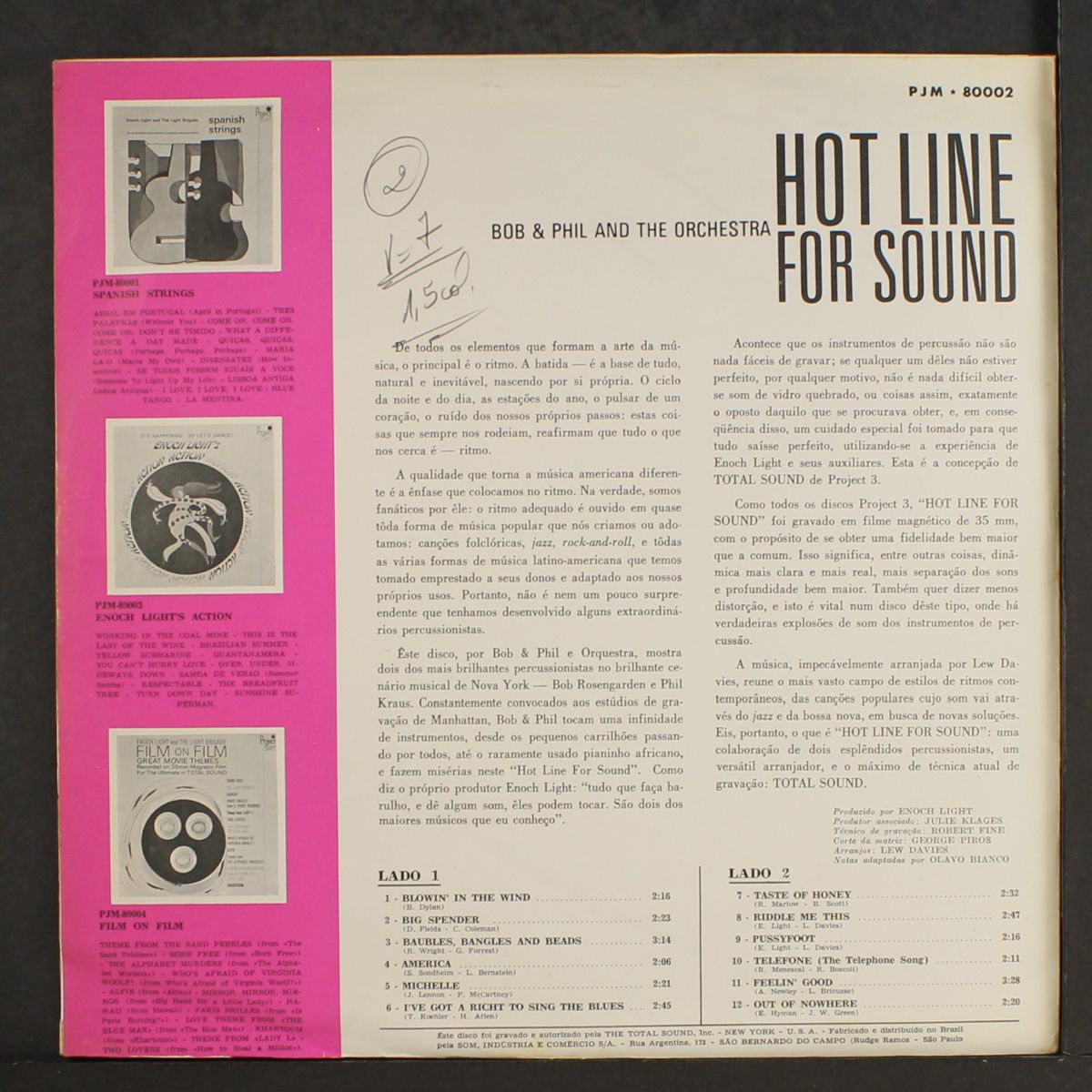 hot line for sound by BOB & PHIL & ORCHESTRA