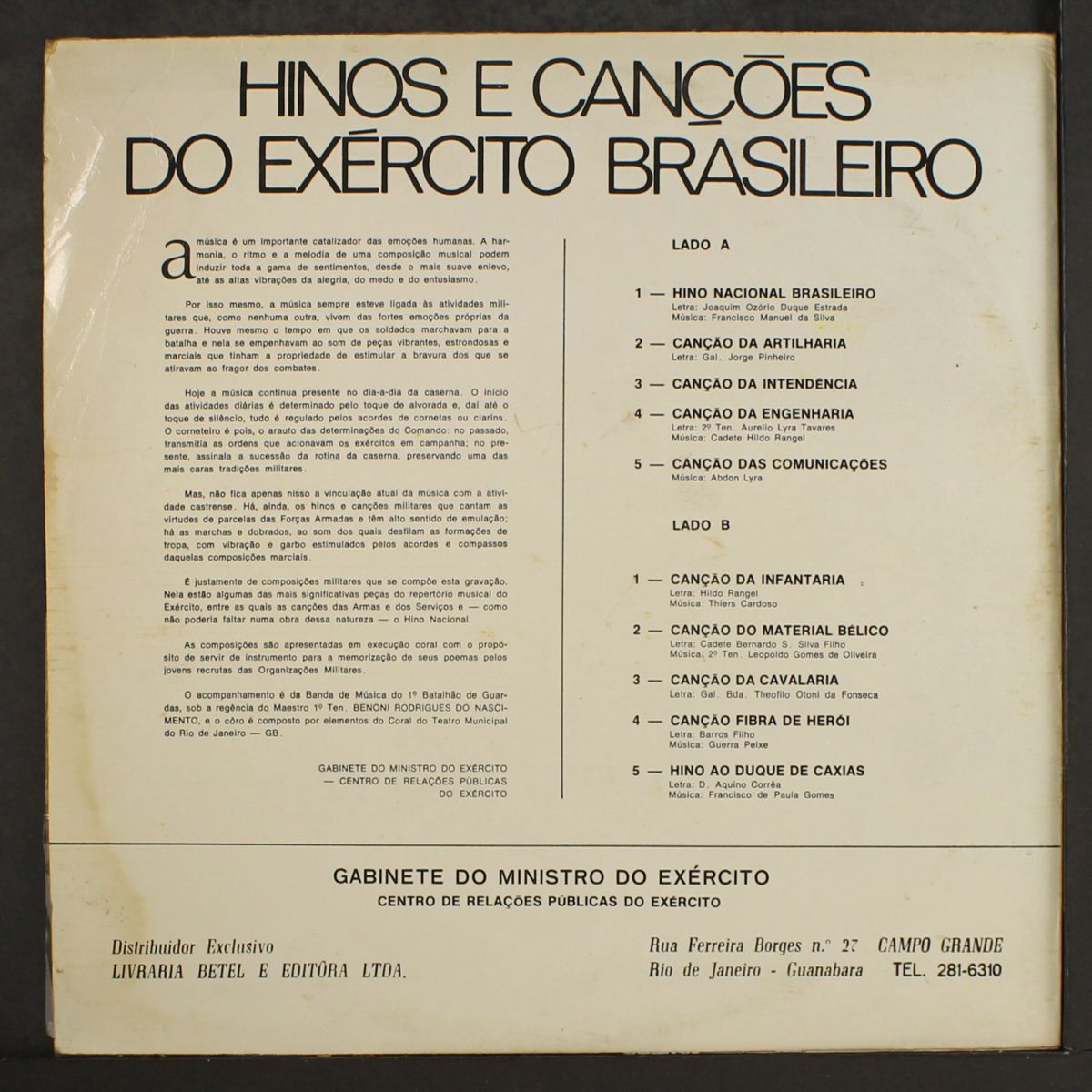 hinos e cancoes do exercito brasileiro by VARIOUS