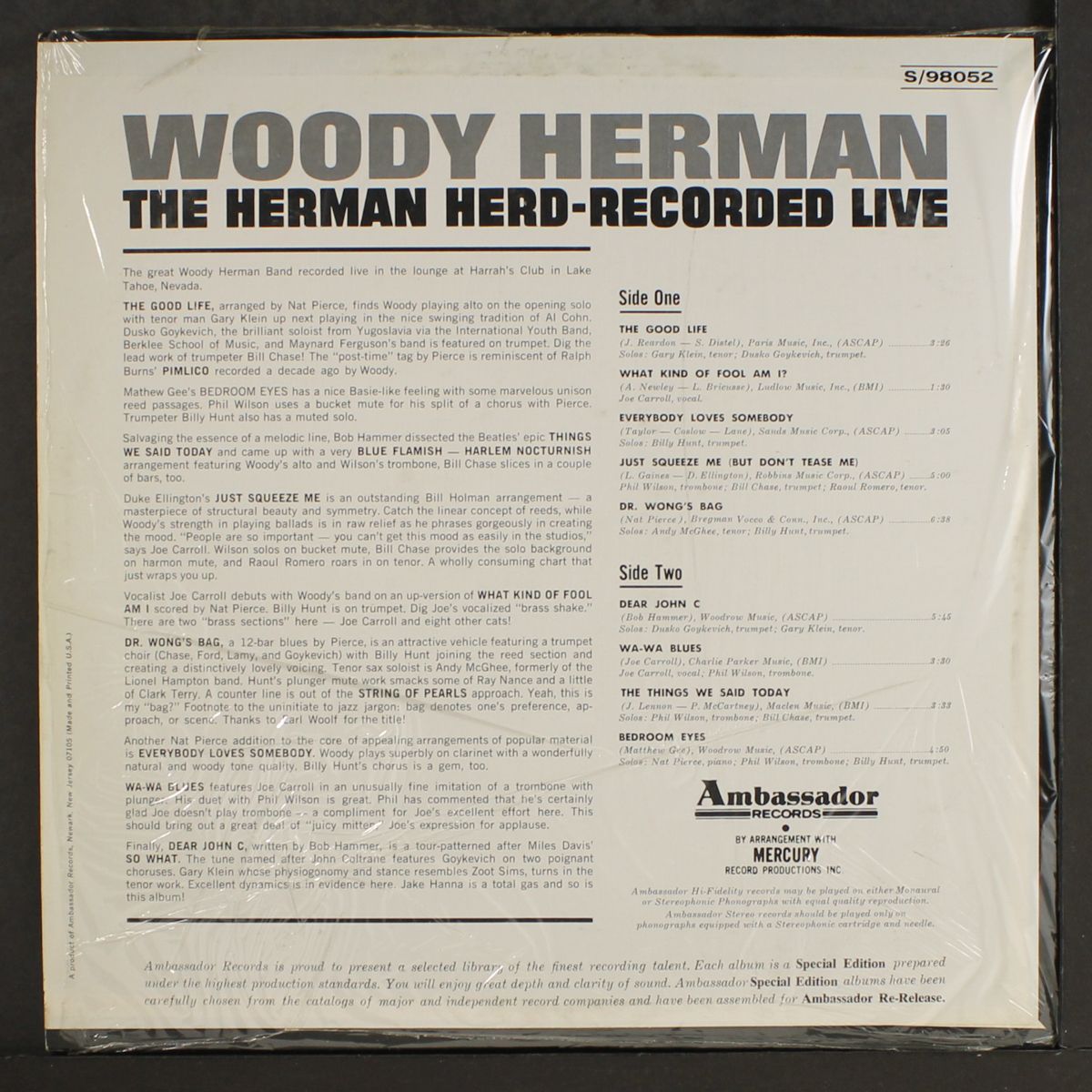 the herman herd recorded live by WOODY HERMAN