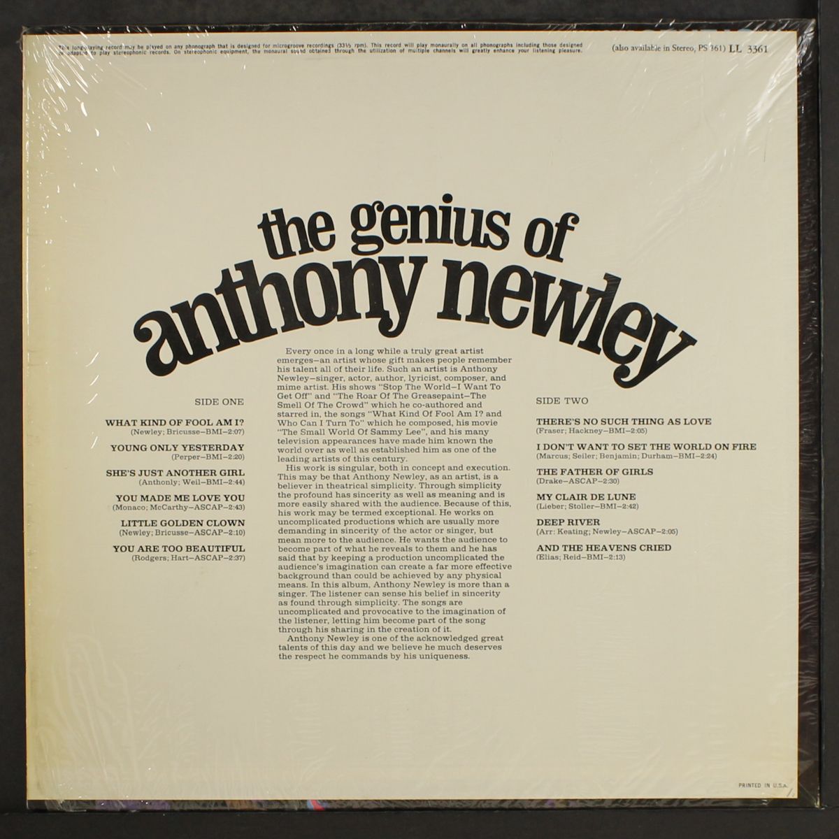 the genius of by ANTHONY NEWLEY