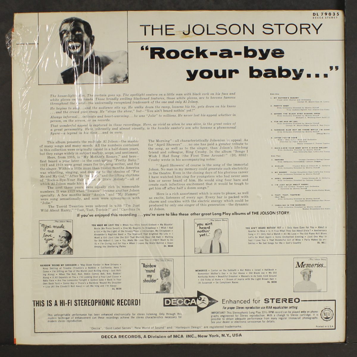 rock-a-bye your baby... by AL JOLSON