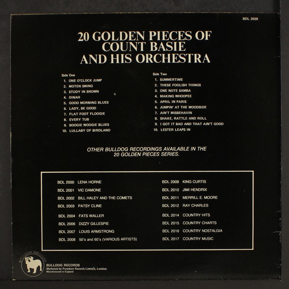 20 golden pieces of by COUNT BASIE