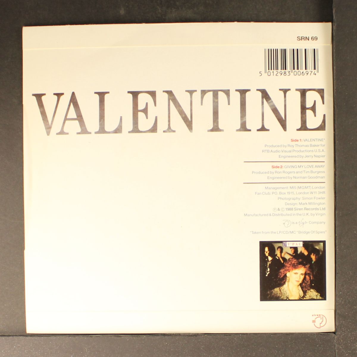 valentine / giving my love away by T'PAU
