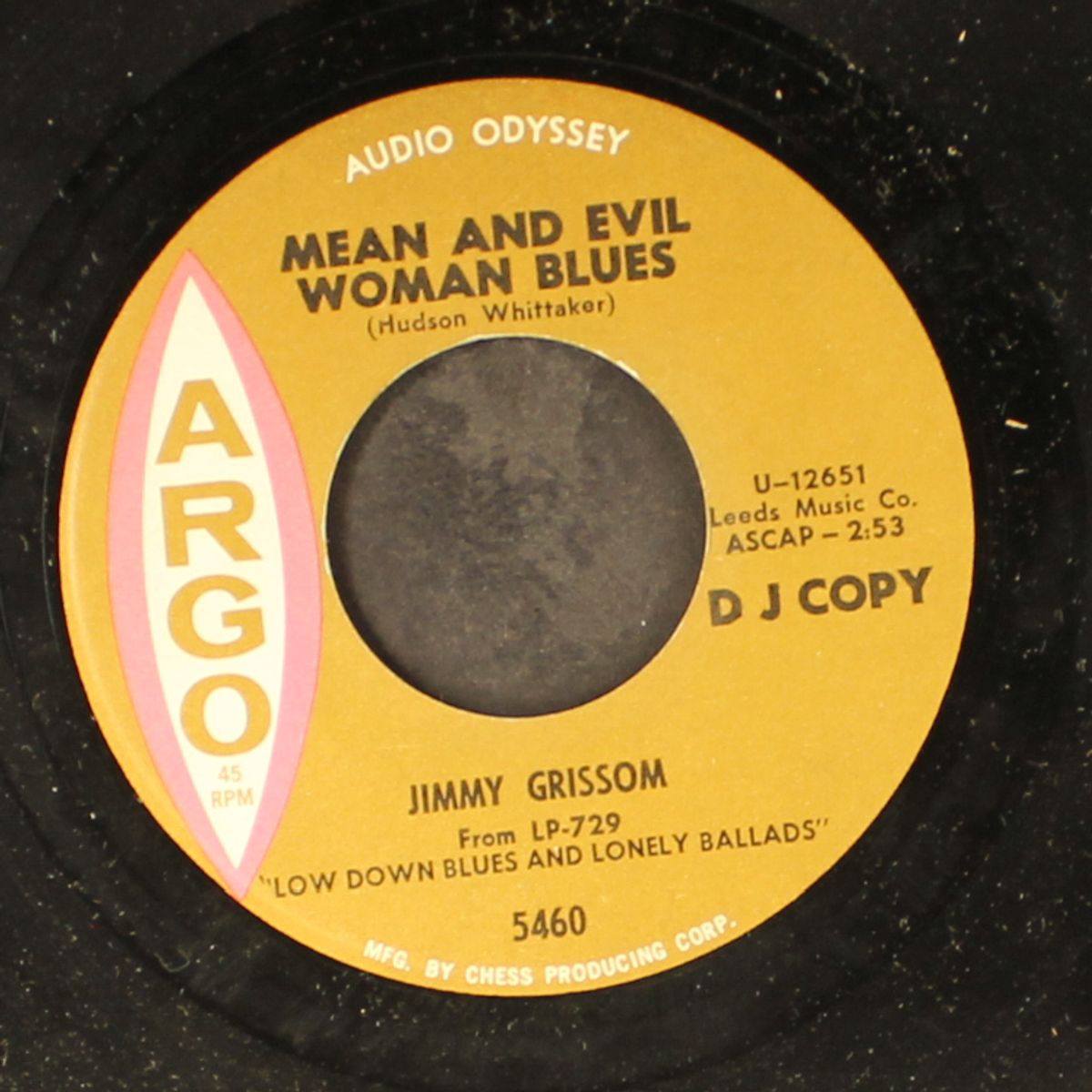 mean & evil woman blues / world of trouble by JIMMY GRISSOM