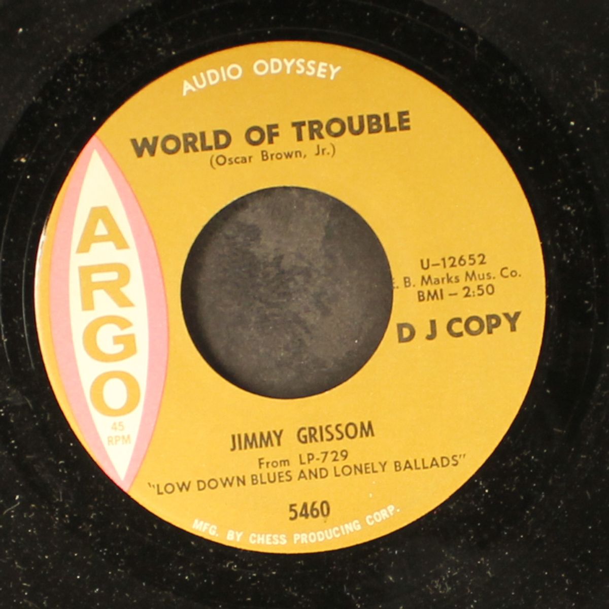 mean & evil woman blues / world of trouble by JIMMY GRISSOM