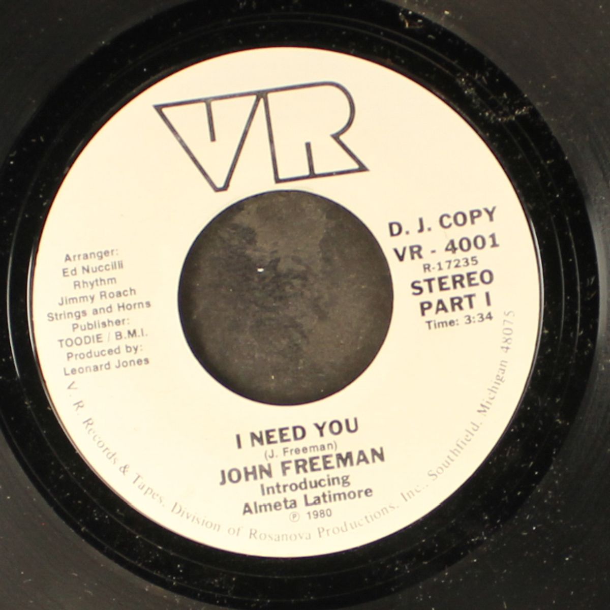 i need you, part 1 / same by JOHN FREEMAN & ALMETA LATIMORE