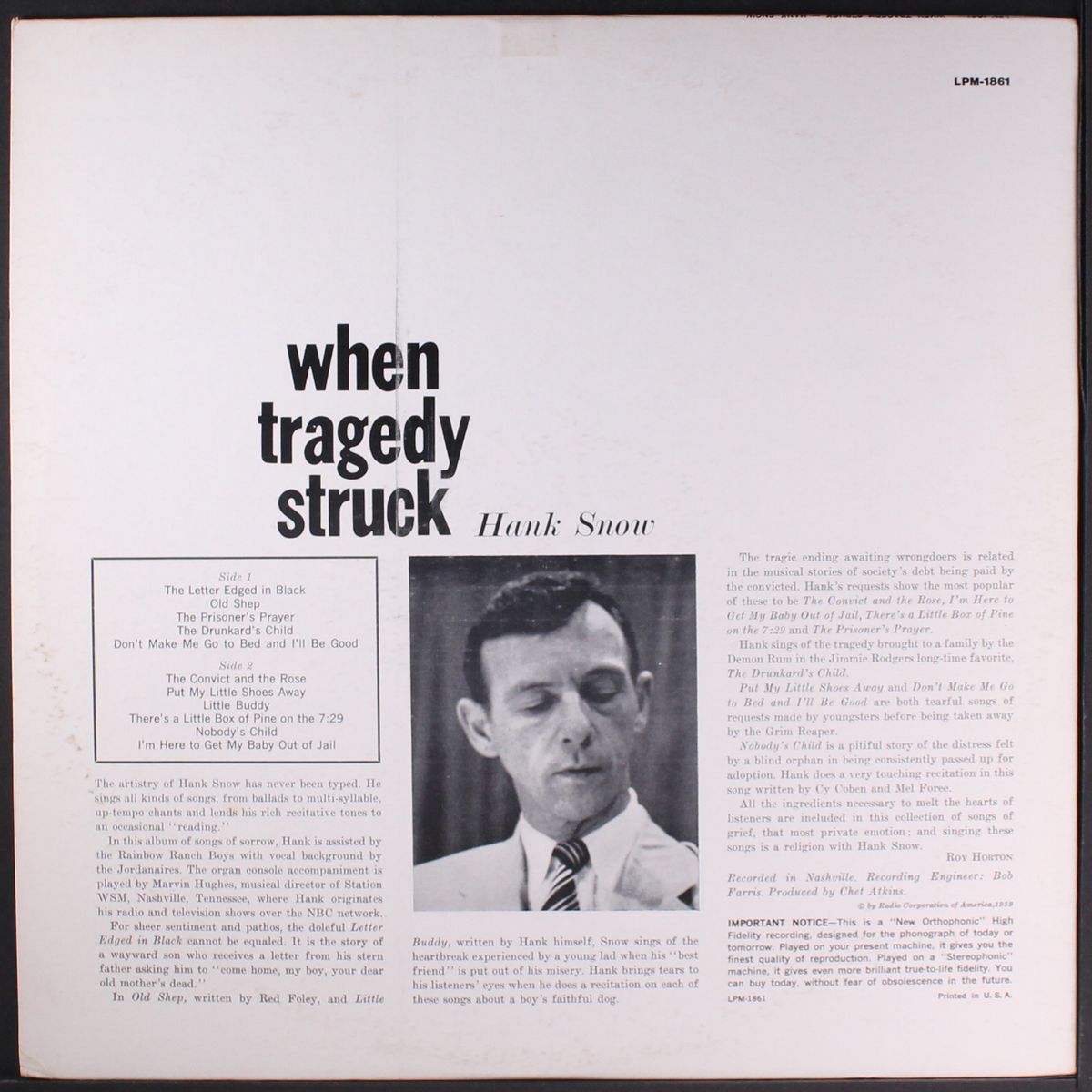 when tragedy struck by HANK SNOW