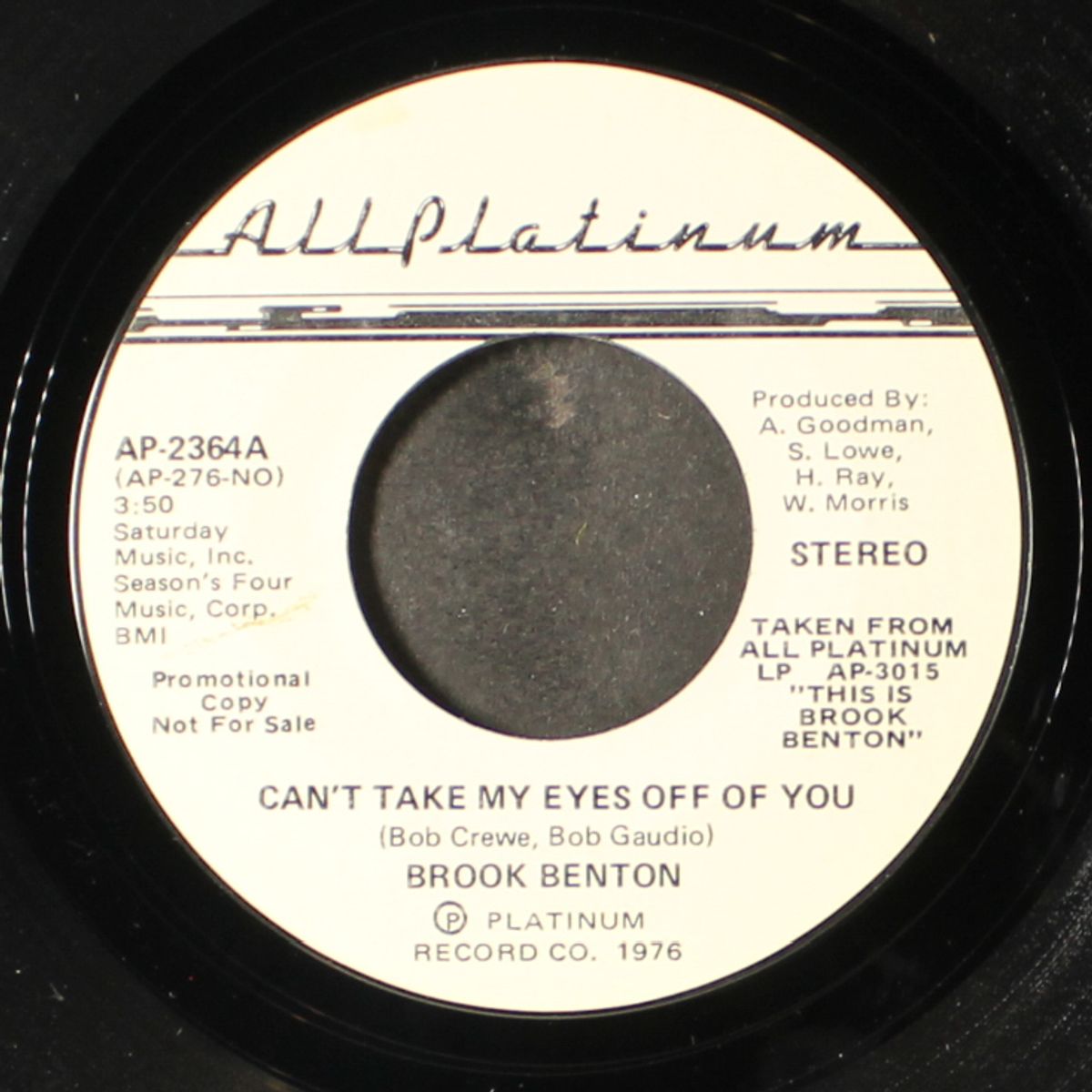can't take my eyes off you / same by BROOK BENTON
