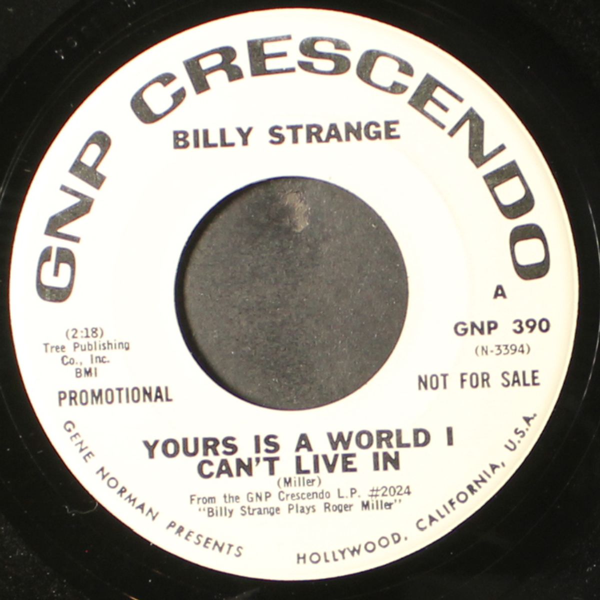 yours is a world i can't live in / go ahead and laugh by BILLY STRANGE