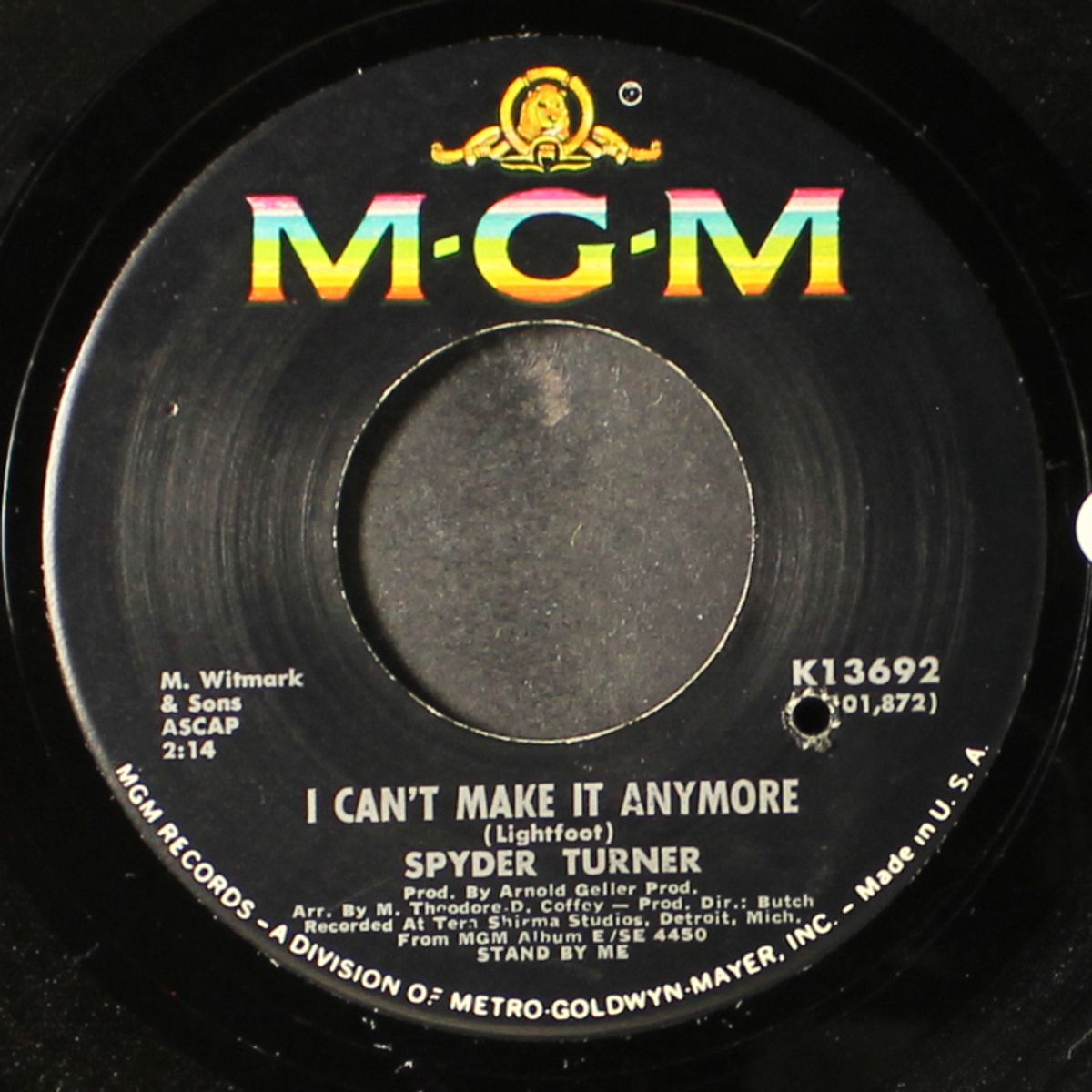 i can't make it anymore / don't hold back by SPYDER TURNER