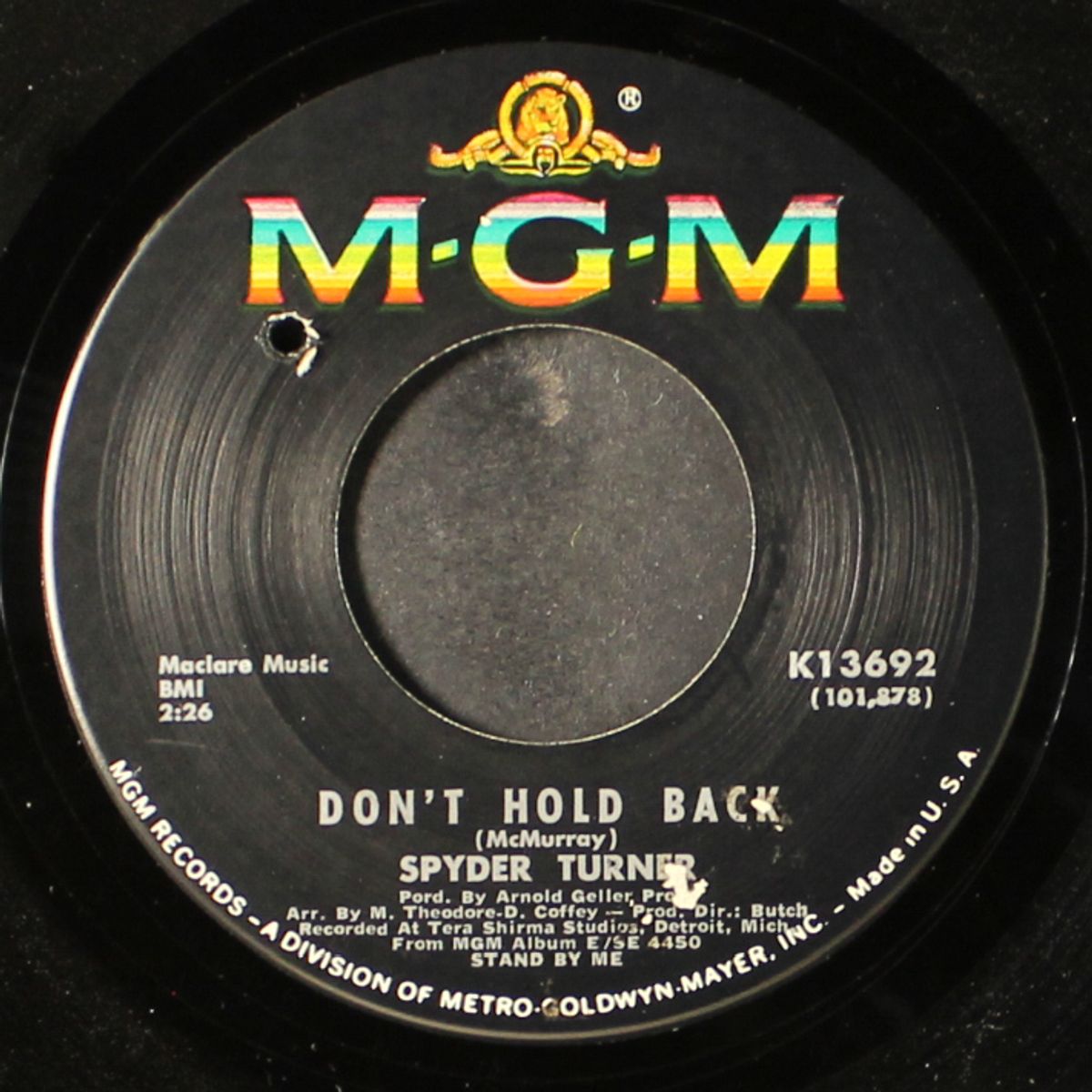 i can't make it anymore / don't hold back by SPYDER TURNER