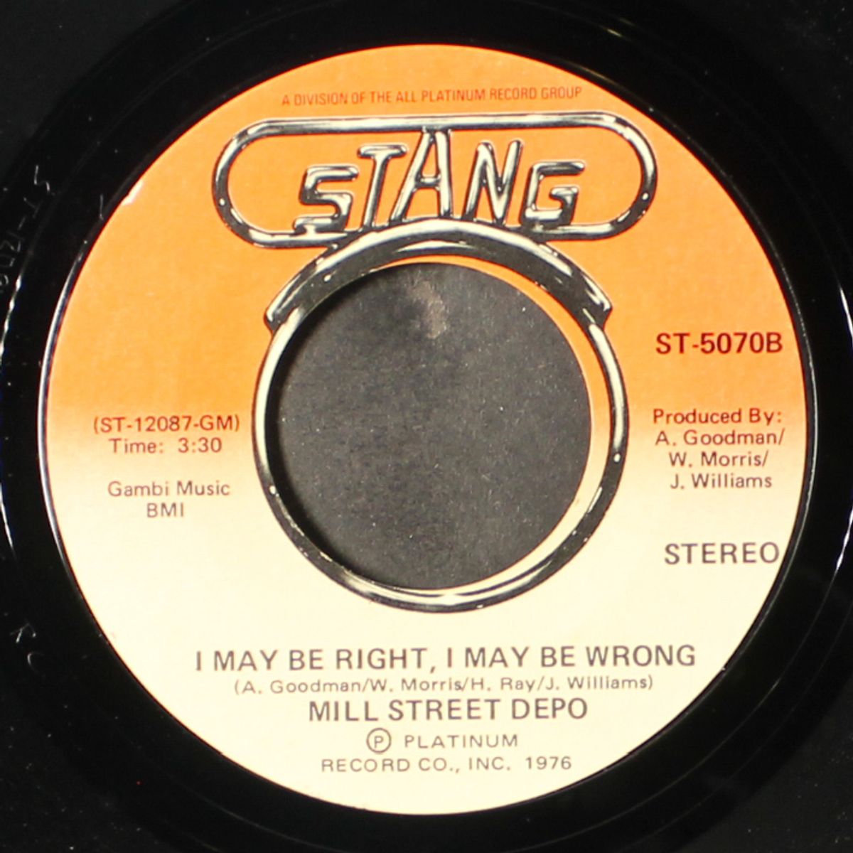 you won't support me / i may be right, i may be wrong by MILL STREET DEPO
