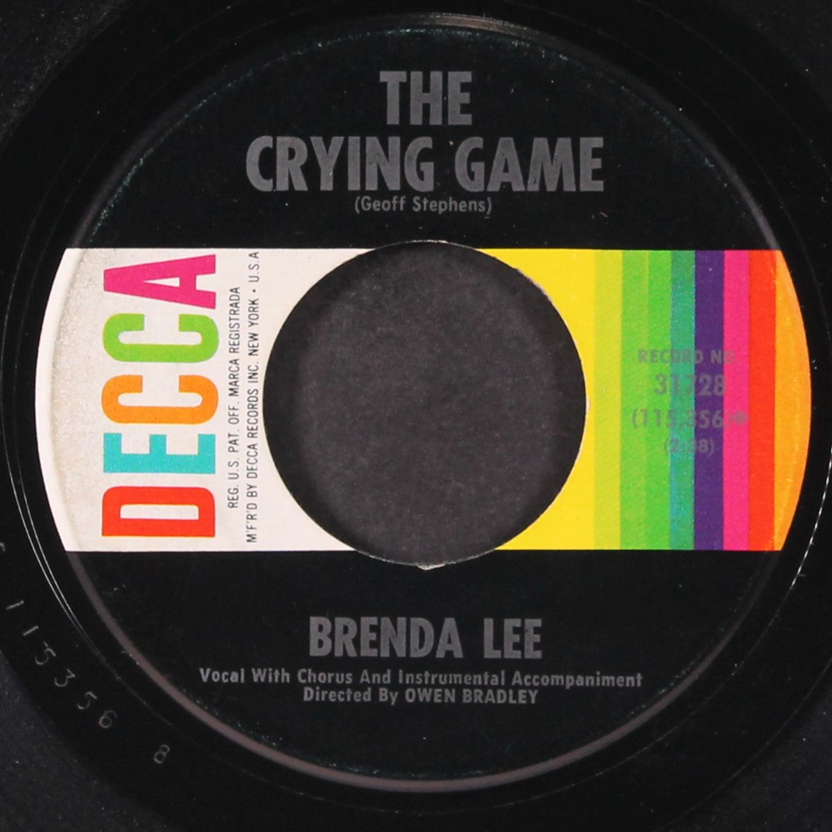 the crying game / thanks a lot by BRENDA LEE