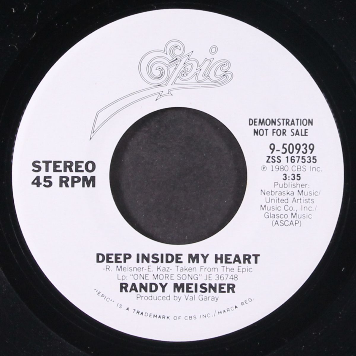 deep inside my heart / same by RANDY MEISNER