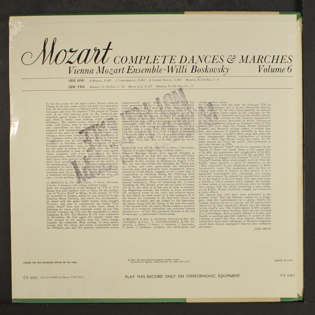 mozart: complete dances & marches, vol. 6 by WILLI BOSKOVSKY