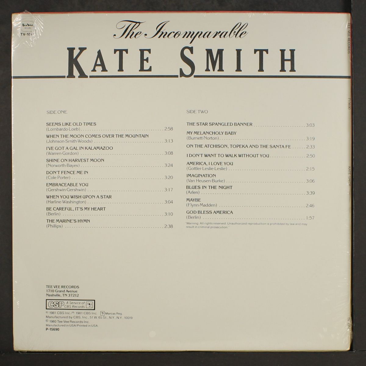 the incomparable by KATE SMITH