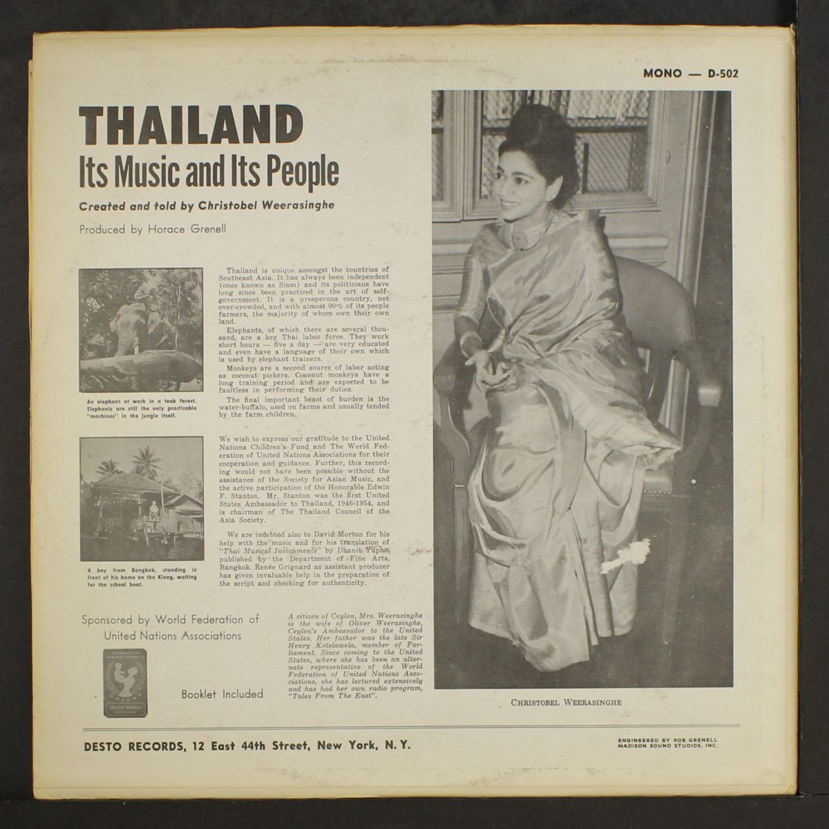 thailand - its music and its people by CHRISTOBEL WEERASINGHE