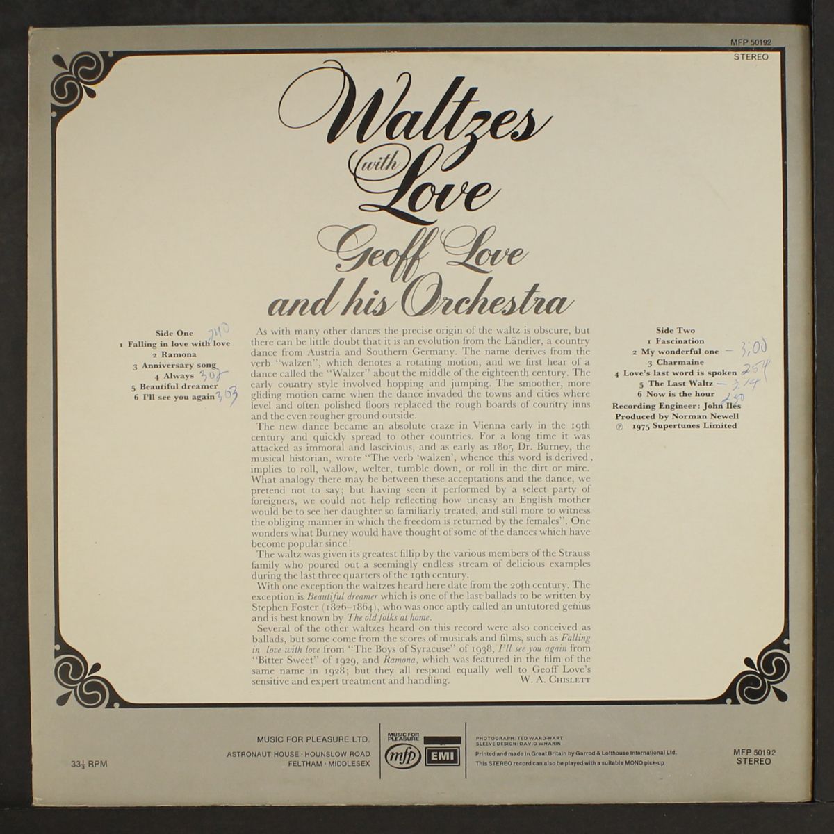 waltzes with love by GEOFF LOVE & ORCHESTRA