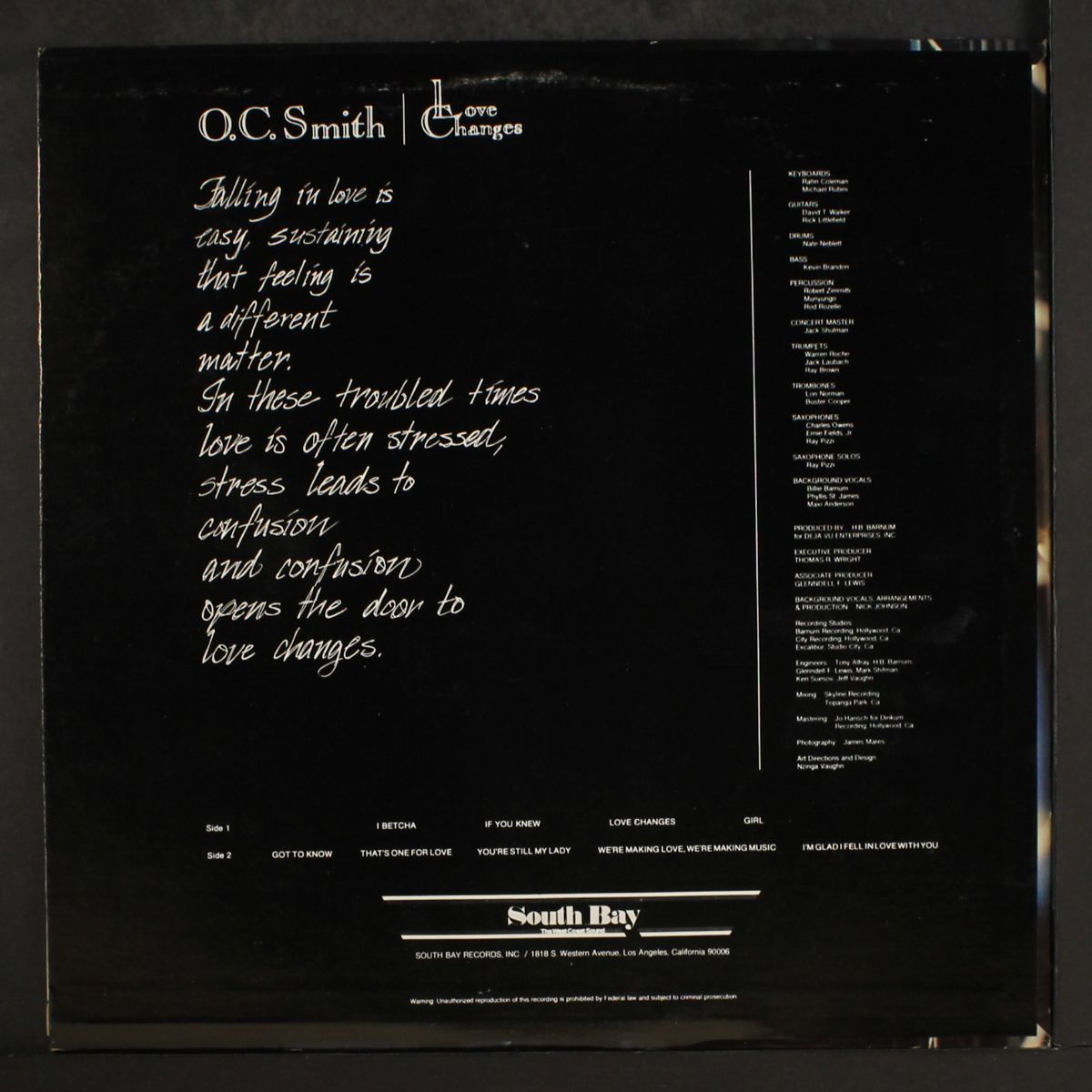 love changes by O.C. SMITH