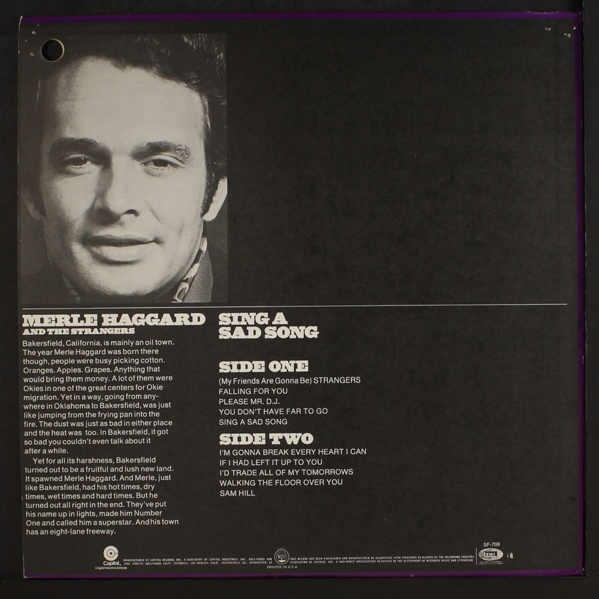 sing a sad song by MERLE HAGGARD